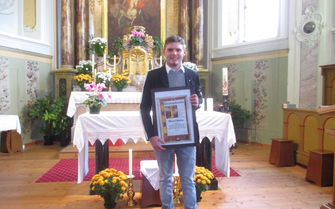 Ehrung für Manuel Gostner