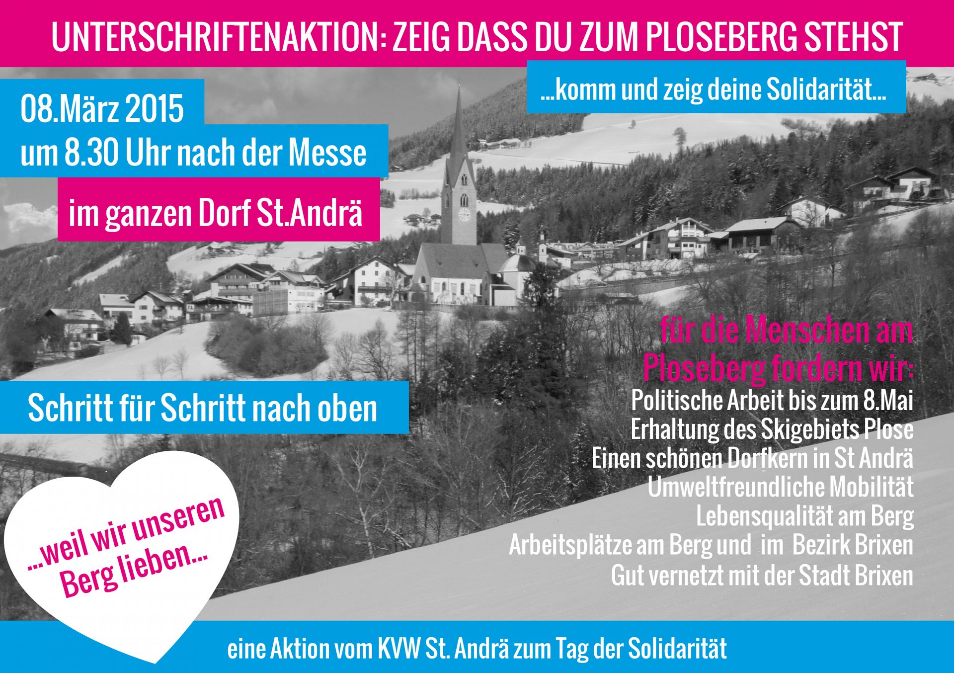 Unterschriftenaktion: ZEIG DASS DU ZUM PLOSEBERG STEHST !